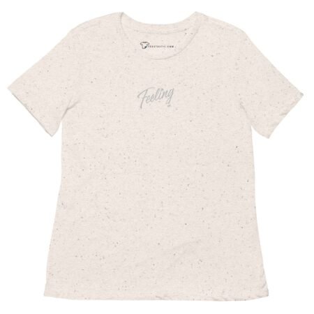 Feeling Text Design Embroidery Women’s relaxed tri-blend t-shirt