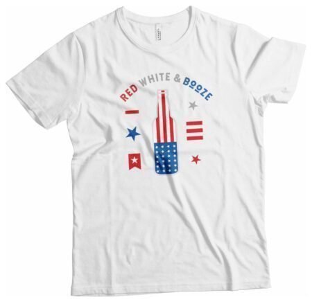 Independence Day 4th July | RED WHITE AND BOOZE | Unisex Cotton Tee