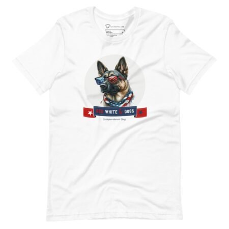 Independence Day 4th July | RED WHITE AND DOGS | Unisex Heavy Cotton Tee