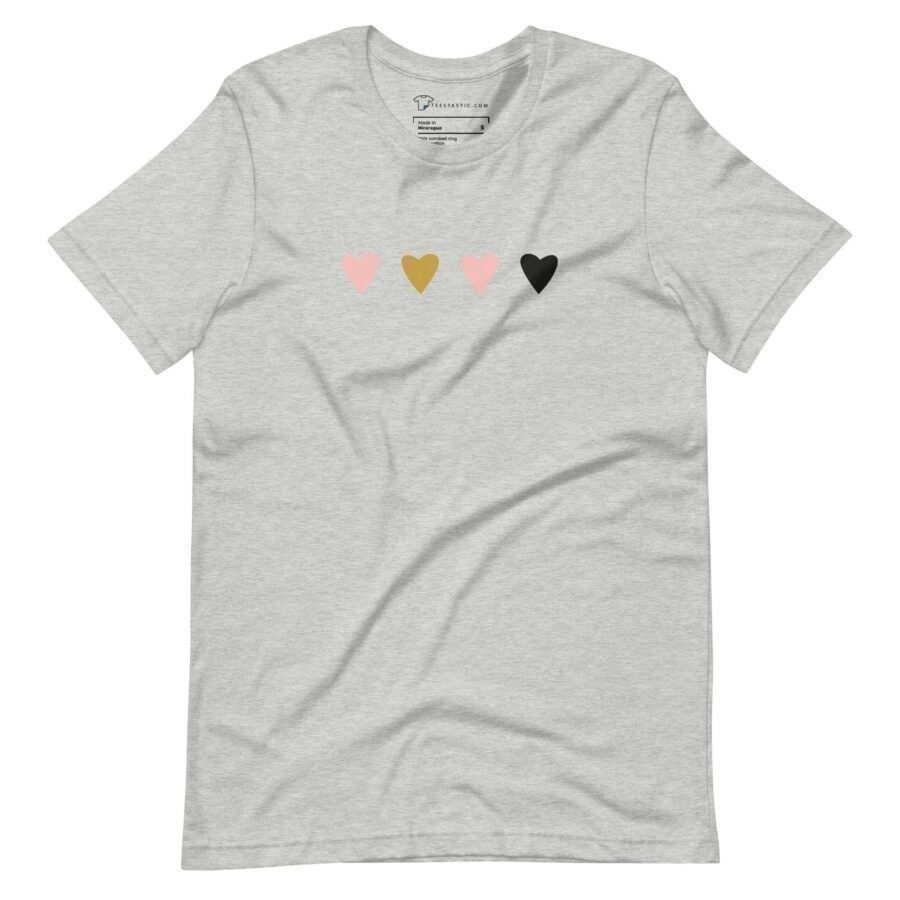 Four Hearts Love on a Unisex Heavy Cotton Tee.